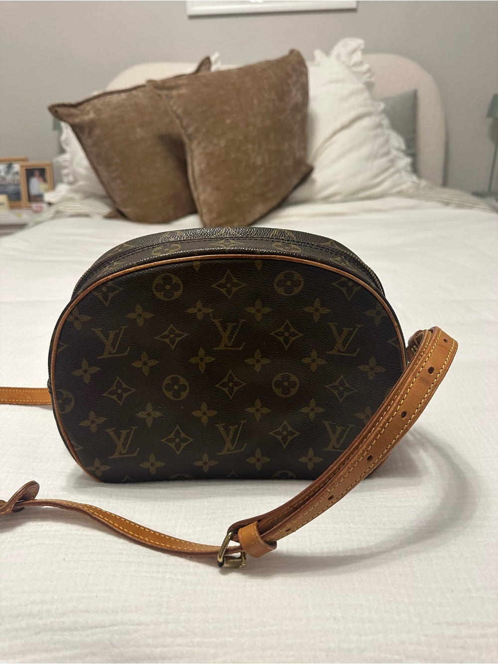 Louis Vuitton Monogram Canvas Oval Crossbody in Brown and Natural